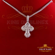 King Of Bling's New Buttony Cross 925 Silver White 4.50ct VVS D Moissanite Pendant Men's/Womens KING OF BLINGS