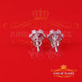 King of Bling's Men's/Womens 925 Silver White 1.50ct VVS 'D' Moissanite Hexagon Stud Earrings KING OF BLINGS