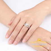 King Of Bling's 925 Sterling Yellow Silver Round 5.25ct Cubic Zirconia Women's Ring Size 6.5 KING OF BLINGS