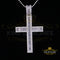 White Sterling Silver Baguette CROSS Shape Pendant with 11.84ct Cubic Zirconia KING OF BLINGS