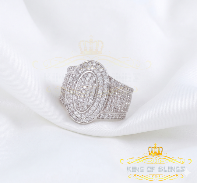 925 Sterling Silver White 7.50ct Cubic Zirconia Oval Men's Big Ring Size 10