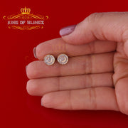 King Of Bling's 10K Real Yellow Gold Real Diamond 0.15CT Men's/Women's Round Stud Micro Earring KING OF BLINGS