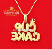 King Of Bling's Yellow' Crown CUPCAKE Pendant 925 Sterling Silver Pendant 7.90ct Cubic Zirconia KING OF BLINGS