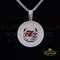 King Of Bling's 2.00ct Moissanite White 925 Silver Gamble Lucky 777 W/Dice Horse Shoes Pendant KING OF BLINGS