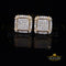 King of Bling's 925 Silver Sterling Yellow 0.72ct Cubic Zirconia Hip Hop Square Women's Earrings KING OF BLINGS