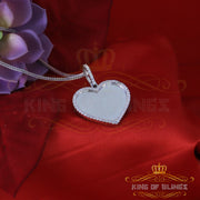 King of Bling's White 925 Sterling Silver Pendant Charming Necklace as 19.21ct Cubic Zirconia KING OF BLINGS