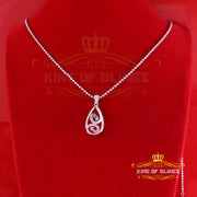 King Of Bling's Promise 925 Sterling Silver White Brown Stone Pendant with 0.27ct Cubic Zirconia KING OF BLINGS