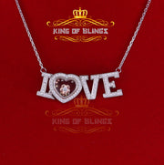 King Of Bling's White Special 925 Sterling Silver LOVE Letter Pendant with Cubic Zirconia Stone KING OF BLINGS