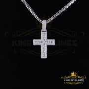 King Of Bling's 925 Sterling White Silver 4.50ct VVS D Clr Moissanite Cross Pendant Men/ Womens KING OF BLINGS