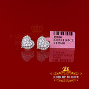 King of Bling's 1.18ct Cubic Zirconia 925 Yellow Sterling Silver Women's Hip Hop Heart Earrings KING OF BLINGS