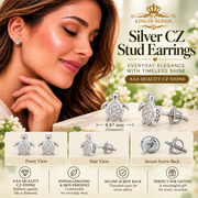 King of Bling's Women's 0.14ct Cubic Zirconia Turtle Stud Earrings White 925 Sterling Silver KING OF BLINGS