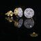 King of Bling's 2.76 ct Cubic Zirconia 925 Yellow Silver Women's & Men's Hip Hop Round Earrings KING OF BLINGS
