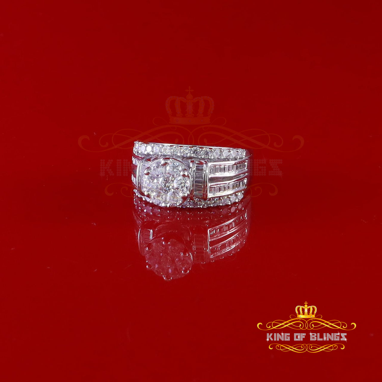 King Of Bling'sKing Of Blings 925 Sterling White Silver Round Cubic Zirconia Women's Ring sz 9