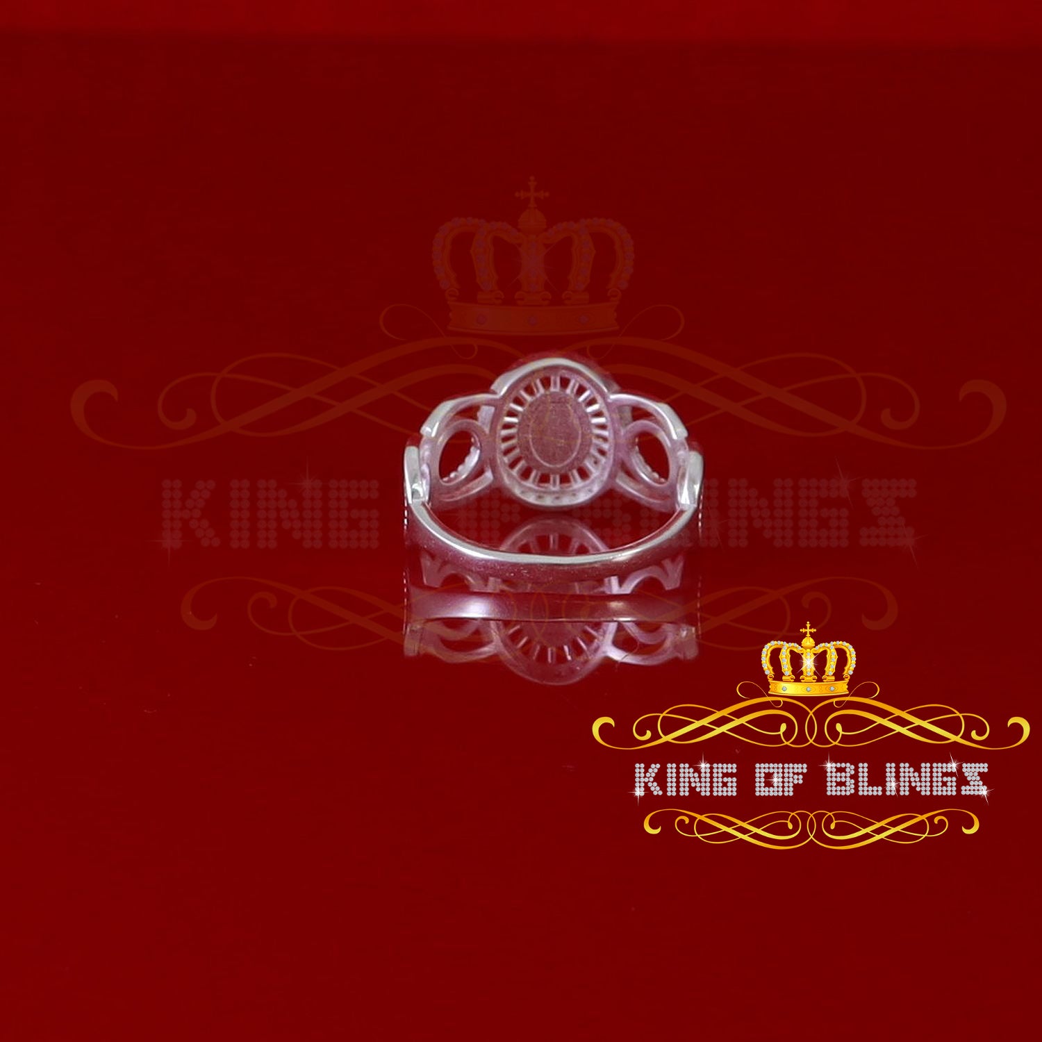 King Of Bling'sOur Lady Guadalupe White CZ 925 Silver Virgin Merry in Aura Women's Ring SZ 10 KING OF BLINGS