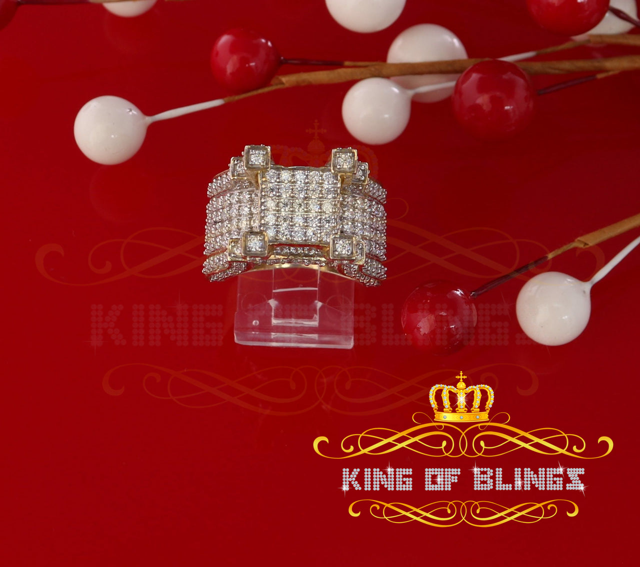 King Of Bling's King Of Blings Yellow 4.50ct Cubic Zirconia Silver Fashion Womens Ring size 6.5 KING OF BLINGS