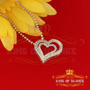 King Of Bling's Promise Yellow 925 Sterling Silver 'HEART 'Shape Pendant 0.87ct Cubic Zirconia KING OF BLINGS