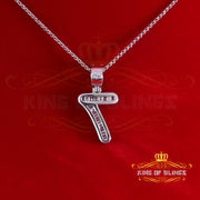 26.78ct Cubic Zirconia 925 Silver Baggute White Numeric Number '1' Pendant Women KING OF BLINGS