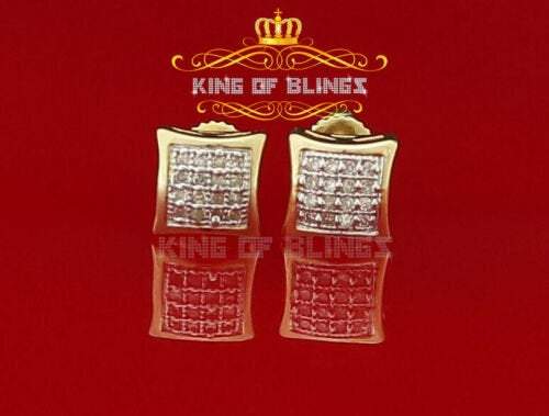 King Of Bling's 10K Yellow Gold Real Diamond 0.10CT Mens /Womens Studd Earring