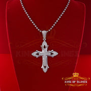 King Of Bling's Special Fancy 925 Silver White CROSS Shape Pendant with 0.50ct Cubic Zirconia KING OF BLINGS