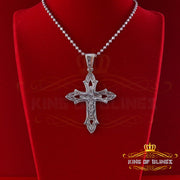 King Of Bling's Special Fancy 925 Silver White CROSS Shape Pendant with 0.50ct Cubic Zirconia KING OF BLINGS