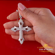 King Of Bling's Special Fancy 925 Silver White CROSS Shape Pendant with 0.50ct Cubic Zirconia KING OF BLINGS