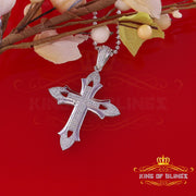 King Of Bling's Special Fancy 925 Silver White CROSS Shape Pendant with 0.50ct Cubic Zirconia KING OF BLINGS