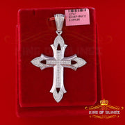 King Of Bling's Special Fancy 925 Silver White CROSS Shape Pendant with 0.50ct Cubic Zirconia KING OF BLINGS