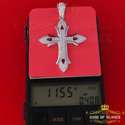 King Of Bling's Special Fancy 925 Silver White CROSS Shape Pendant with 0.50ct Cubic Zirconia KING OF BLINGS