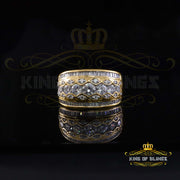 King Of Bling's Yellow Silver 3.50ct Cubic Zirconia Round Men's Adjustable Ring From SZ 9 to 11 KING OF BLINGS