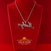 Create Your Own Custom Design in 925 Sterling Silver 2.50inch "MARILYN" Necklace with Cubic Zirconia KING OF BLINGS