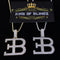 Promise Yellow Sterling Silver B E Letter Pendant with 3.78ct Cubic Zirconia KING OF BLINGS