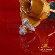 King of Bling's Womens 925 Silver Yellow 2.00ct VVS 'D' Moissanite Tinny Heart Rings Size 8 King of Blings