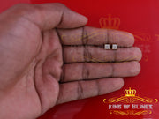 King of Blings-925 Sterling Silver 0.05ct Genuine Diamond Women's & Men's Yellow Square Earring KING OF BLINGS