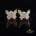 King of Bling's Women's 0.34ct Cubic Zirconia Butterfly Stud Earring Yellow 925 Sterling Silver KING OF BLINGS
