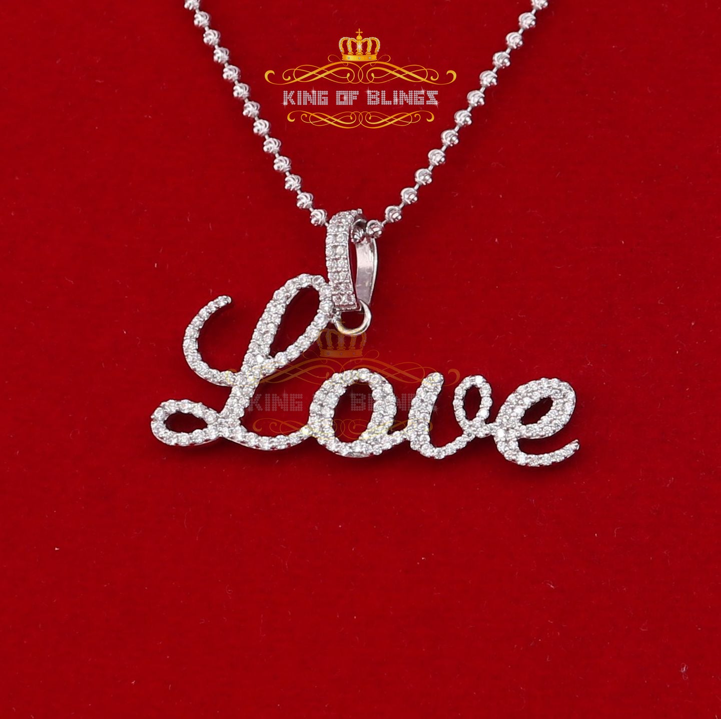 Create Your Own Custom Design in 925 Sterling Silver1.75 inch " LOVE" 925 Sterling Silver Pendant 2.08ct Cubic Zirconia KING OF BLINGS