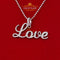 White Attractive" LOVE" Letter 925 Sterling Silver Pendant 2.08ct Cubic Zirconia KING OF BLINGS