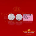 King of Blings- 925 White Sterling Silver 0.78ct Cubic Zirconia Hip Hop Round Earring for Women KING OF BLINGS