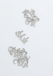 King Of Bling's Attractive Sterling SilverAll Alphabet Letter White Pendant with Cubic Zirconia KING OF BLINGS