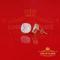 King  of Bling's Men's/Womens 925 Silver Yellow 2.00ct VVS 'D' Moissanite Round Stud Earrings KING OF BLINGS