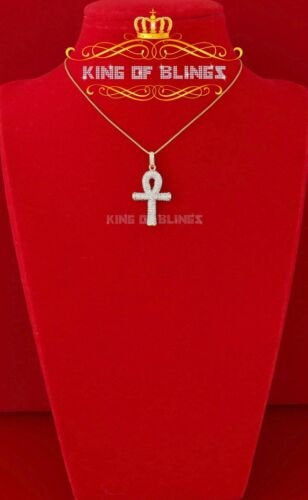 10k Real Gold Real Diamond 0.33ct "ANKH" Charm Fashion Yellow Style Pendant