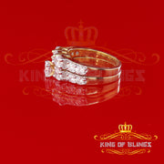 925 Women's 4.82ct Cubic Zirconia Yellow Silver Bridal Fashion Ring Sz 7 KING OF BLINGS