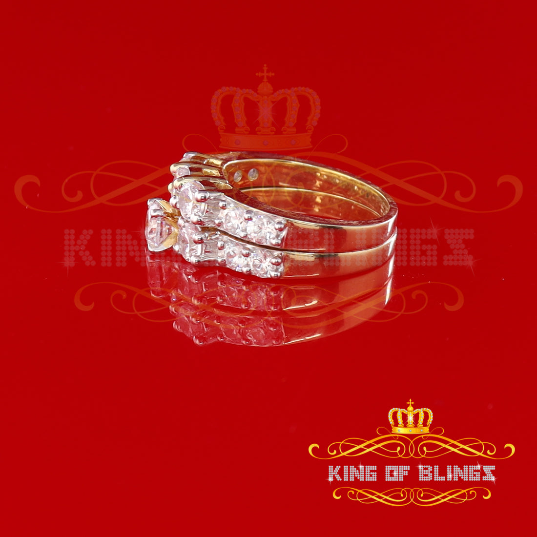 925 Women's 4.82ct Cubic Zirconia Yellow Silver Bridal Fashion Ring Sz 7 KING OF BLINGS