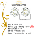 King of Bling's 925 Yellow Silver Sterling 2.06ct Cubic Zirconia Hip Hop Floral Women's Earrings KING OF BLINGS