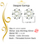 King of Bling's 925 Yellow Silver Sterling 2.06ct Cubic Zirconia Hip Hop Floral Women's Earrings KING OF BLINGS