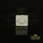 King Of Bling's Silver Yellow 6.00ct Cubic Zirconia Square Adjustable Ring From Size 10 to 12 KING OF BLINGS