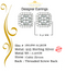 King of Bling's 0.98ct Cubic Zirconia 925 Yellow Silver Women's & Men's Hip Hop Square Earrings KING OF BLINGS