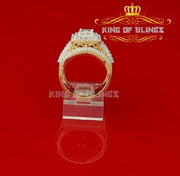 King Of Bling's Sterling Yellow Silver Square 5.00ct Cubic Zirconia Bridal Womens Ring Size 7.5 KING OF BLINGS