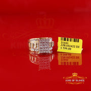 King Of Bling's Yellow 0.20ct Real Diamond 925 Silver Rectangle Cinderella Womens Ring Size 9 King of Blings