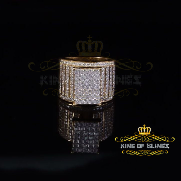 King Of Bling's 925 Yellow Silver CZ 7.00ct Womens Adjustable Cindarella Ring From Size 7 to 9