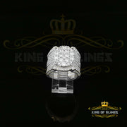 925 White Sterling Silver Cubic Zirconia Stone 18.25ct Men's Ring Size - 11 KING OF BLINGS
